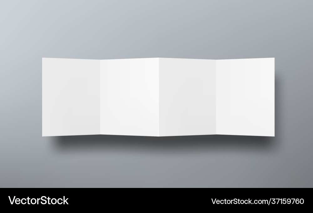 Folded paper brochure mock up top view Folded paper brochure mock up top view vector image