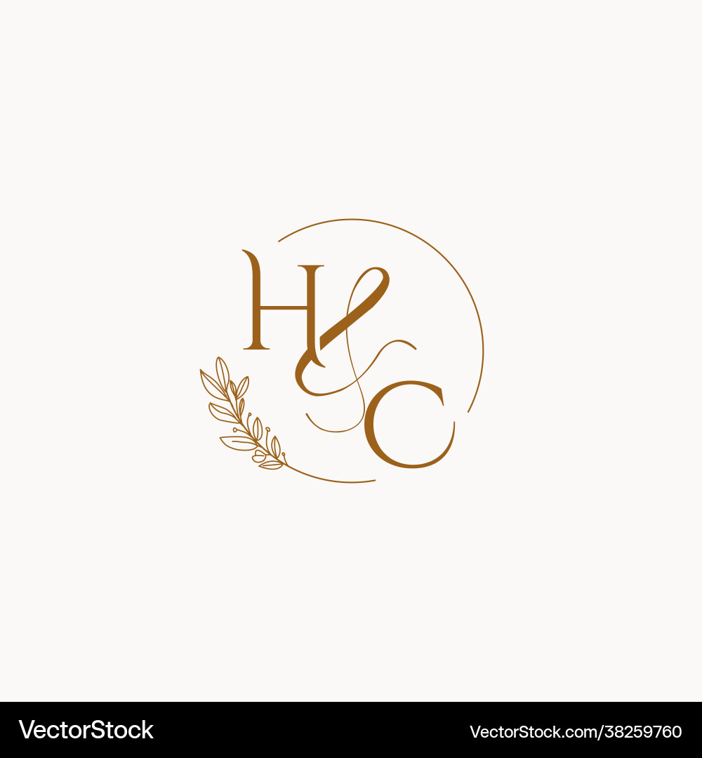 Hc initial wedding monogram logo Royalty Free Vector Image