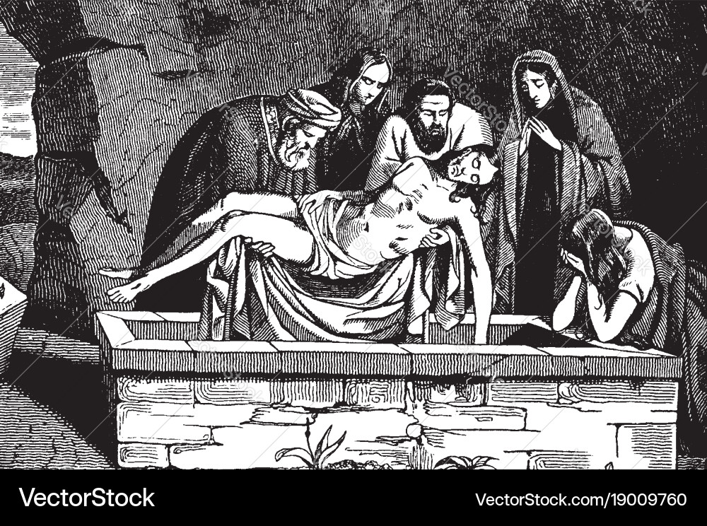 Jesus Laid to Rest in the Tomb vector image