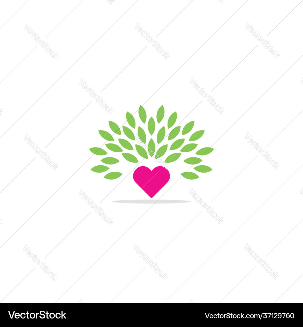 Liebe herz valentine grün Blatt eco logo Liebe herz valentine grün Blatt eco logo vektorbild
