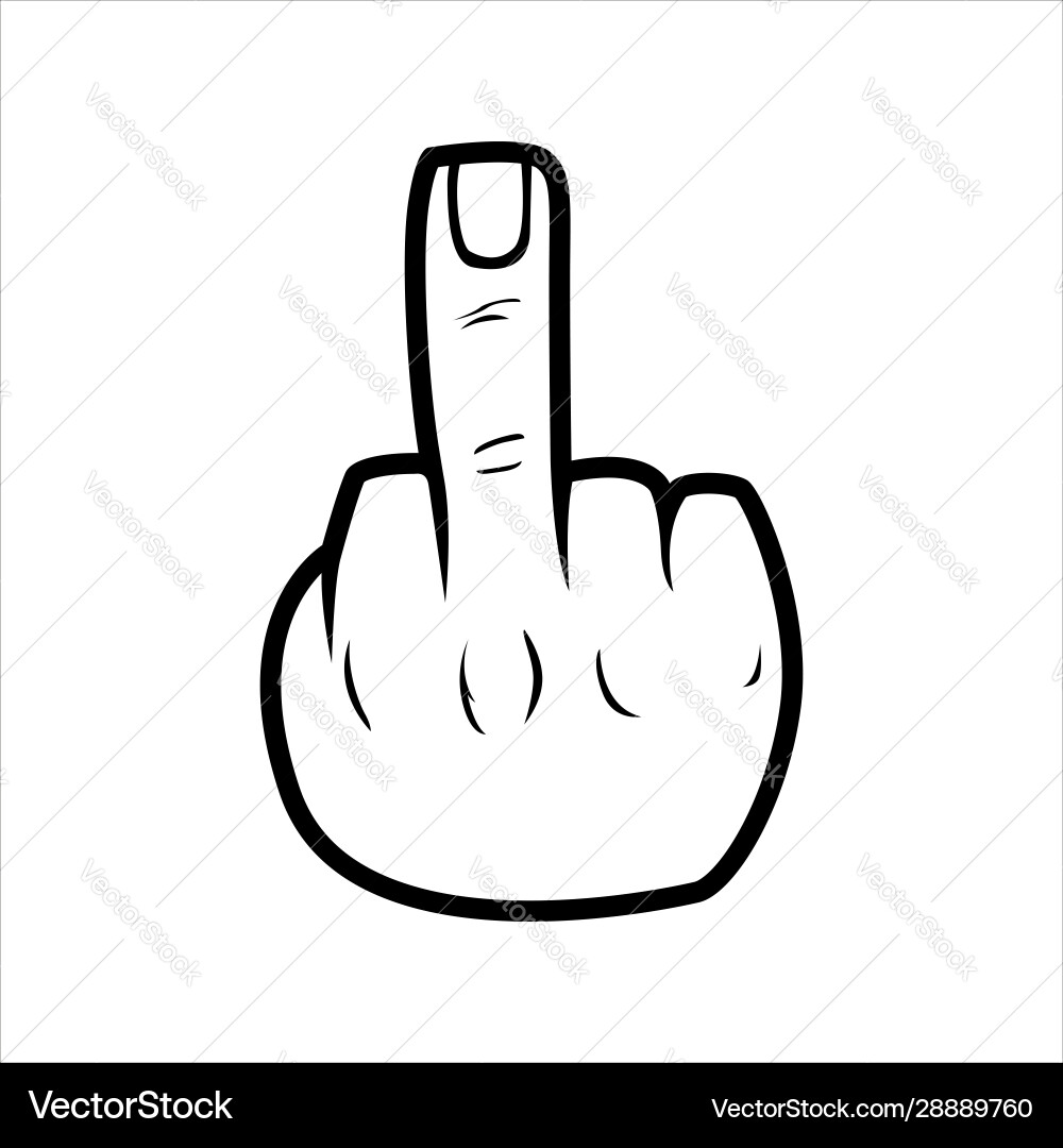 Middle Finger Gesture Vector Image