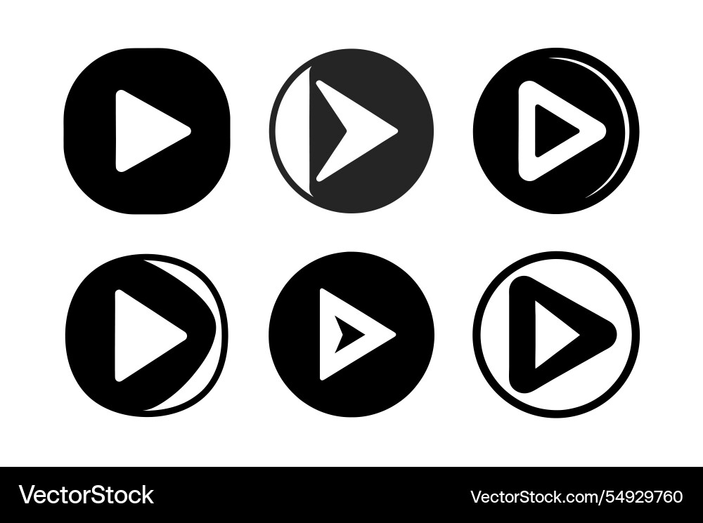 Play icons in various shapes for user interface Play icons in various shapes for user interface vector image