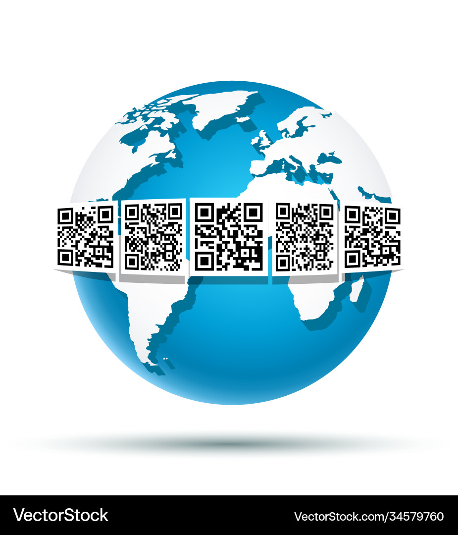 QR Code Globe Vector Image