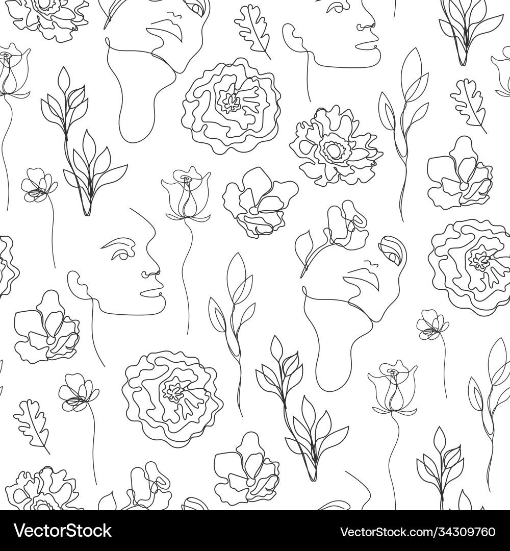 Seamless pattern continuous line art Seamless pattern continuous line art vector image