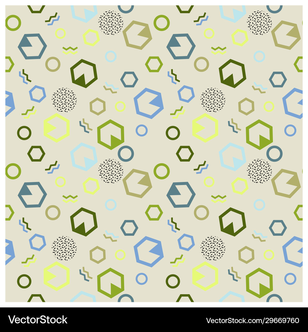 Seamless pattern in memphis style with simple Vector Image