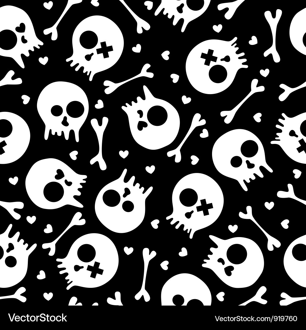 Skull Seamless Pattern vector image