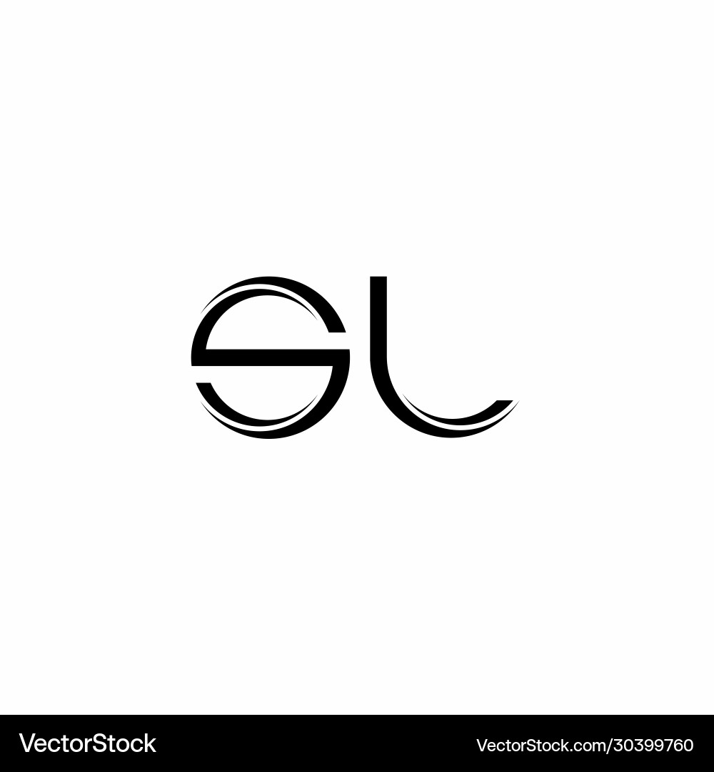 Sl logo monogram with slice rounded modern design Sl logo monogram with slice rounded modern design Vector Image