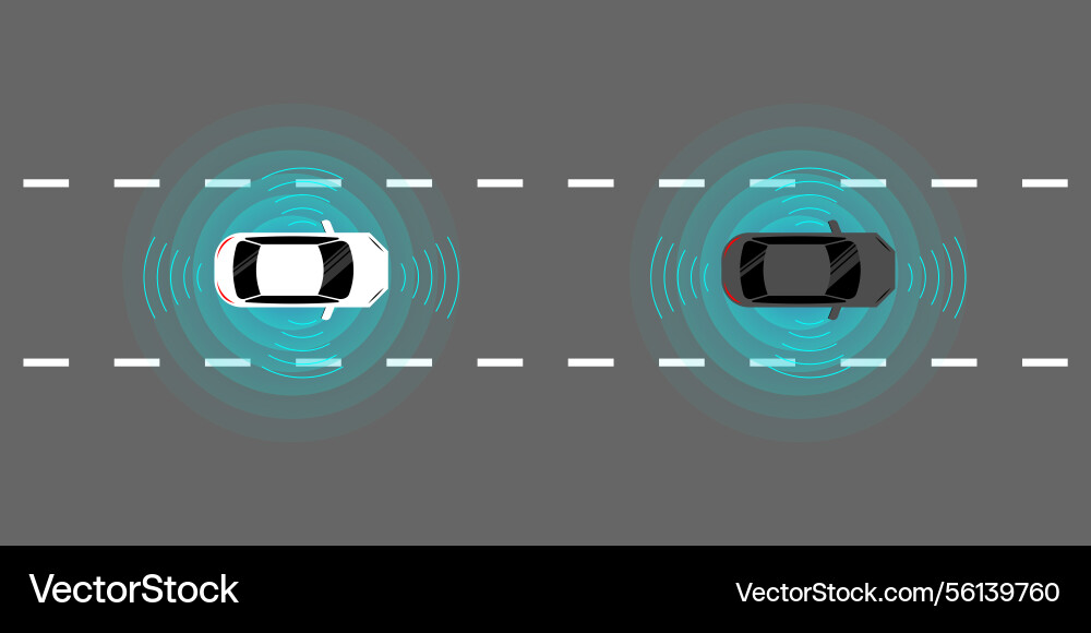 Smart car with remote sensing and sensor system Smart car with remote sensing and sensor system vector image