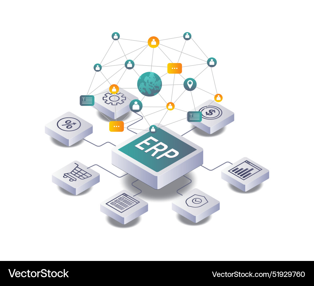 Strategies for implementing erp in business Strategies for implementing erp in business vector image