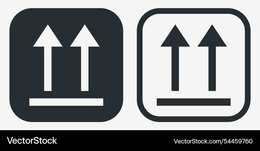This way up correct orientation indicator This way up correct orientation indicator vector image