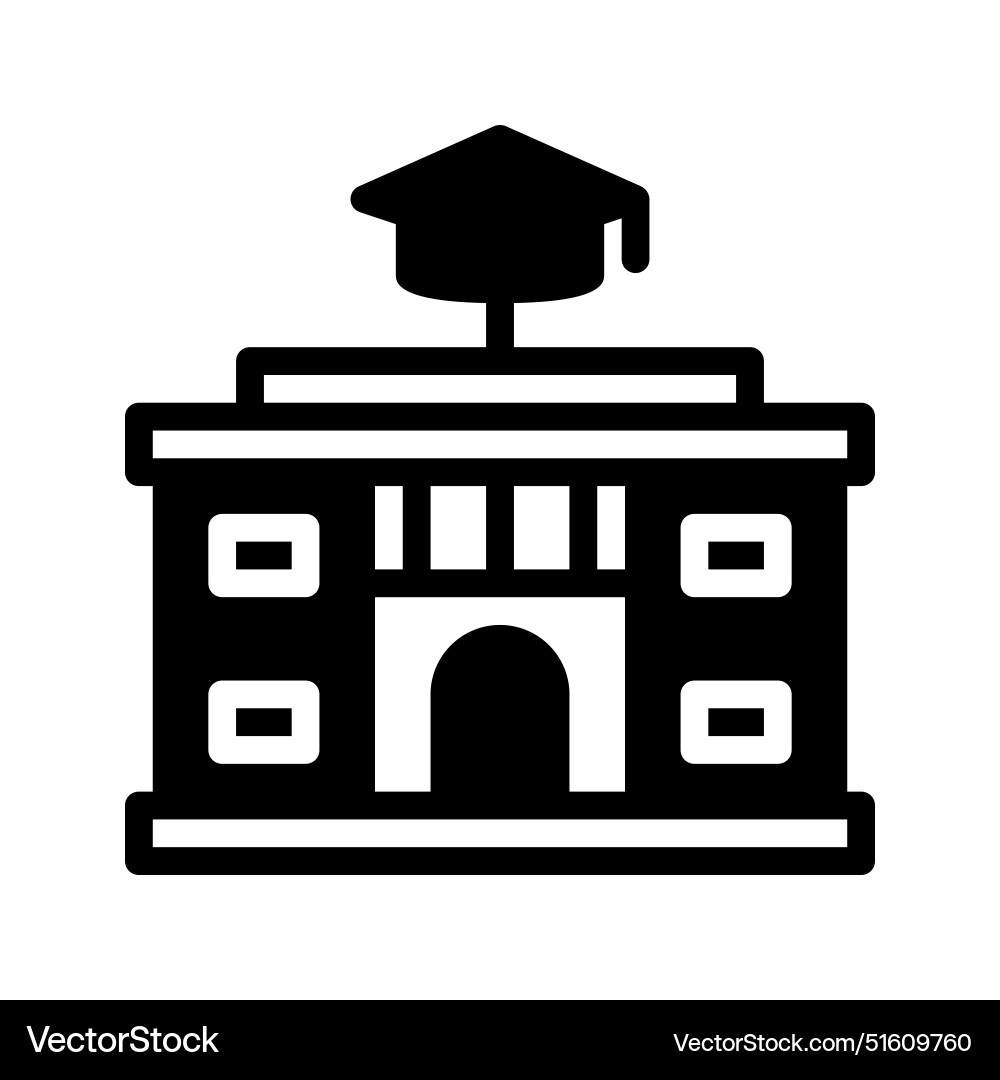 University building icon with a soild style University building icon with a soild style vector image