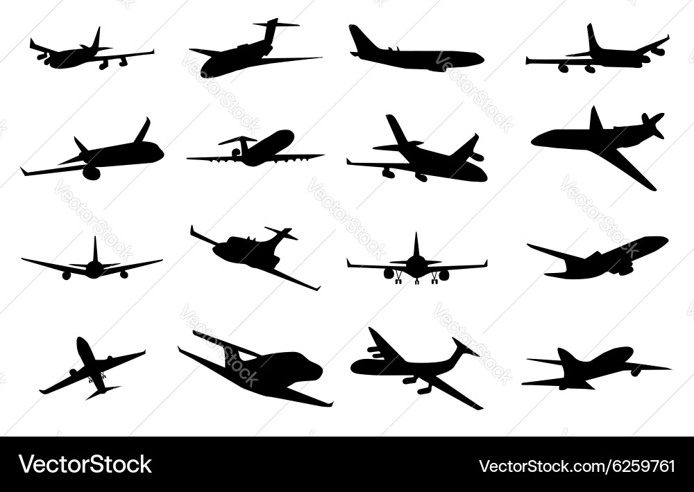Aircraft Silhouette Collection vector image