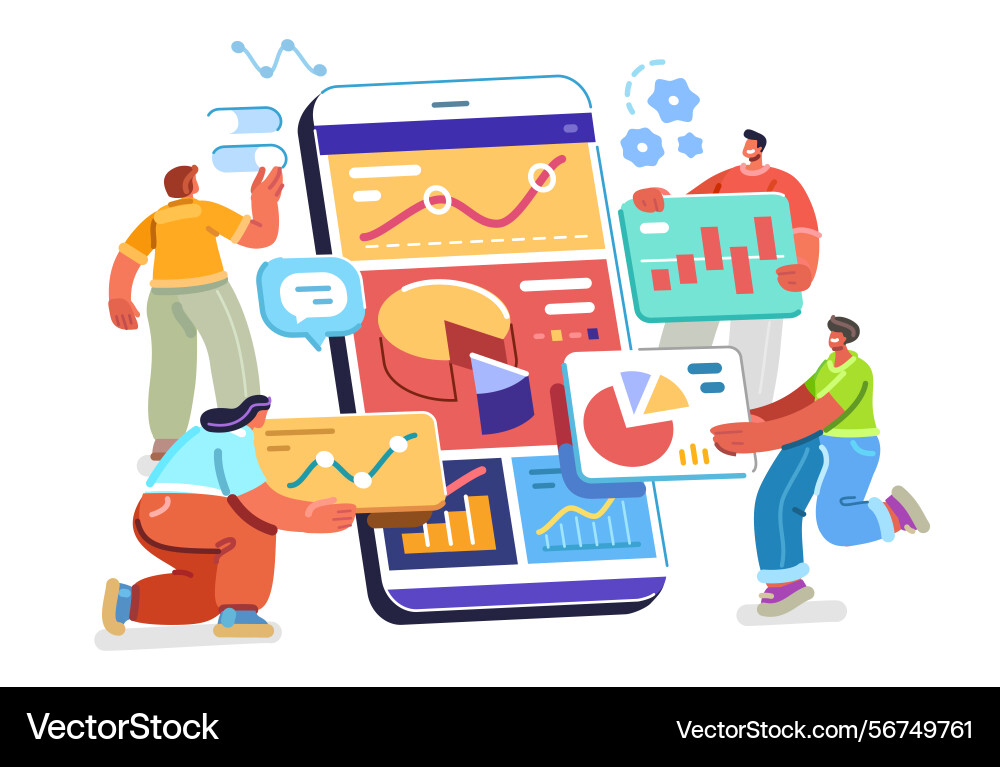 Analyzing data online analysis and statistics Analyzing data online analysis and statistics vector image