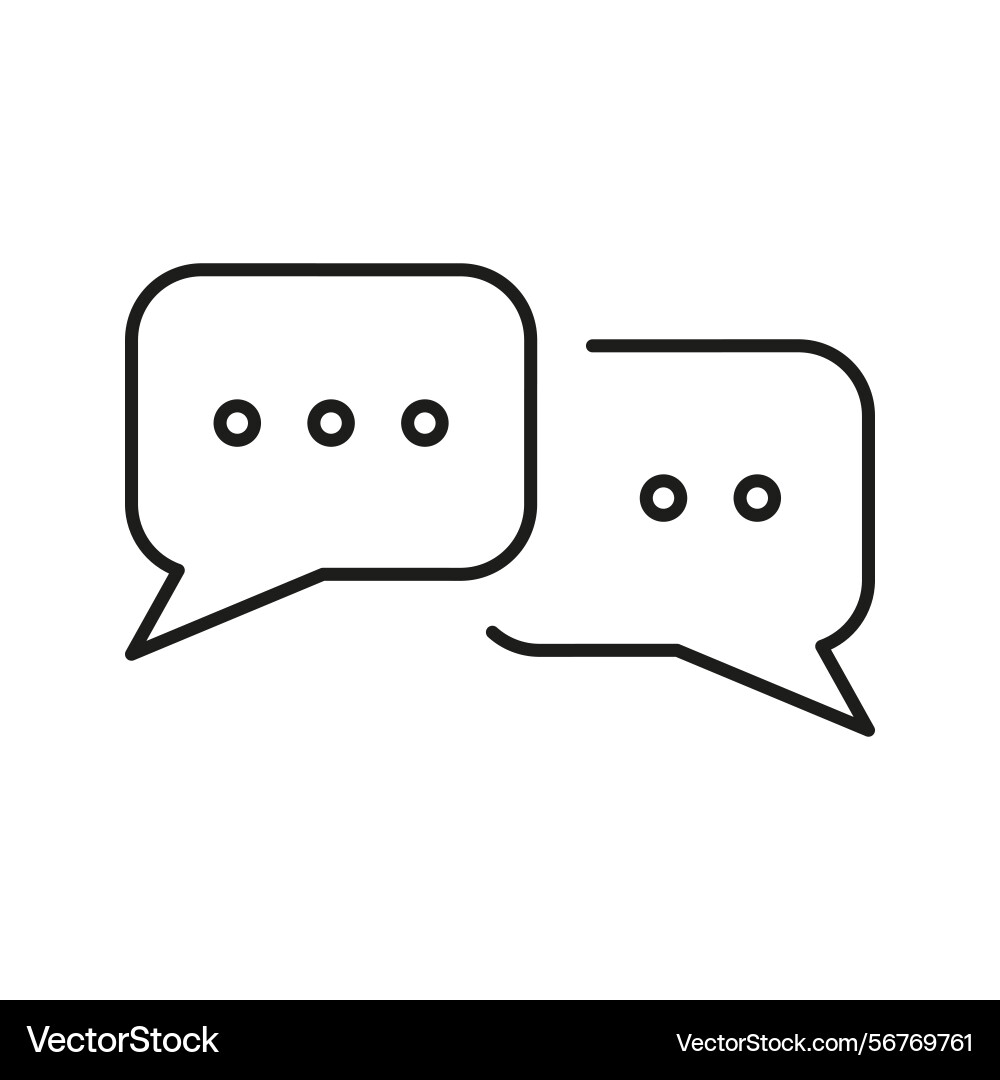 Chat bubbles line icon communication messaging Chat bubbles line icon communication messaging Vector Image