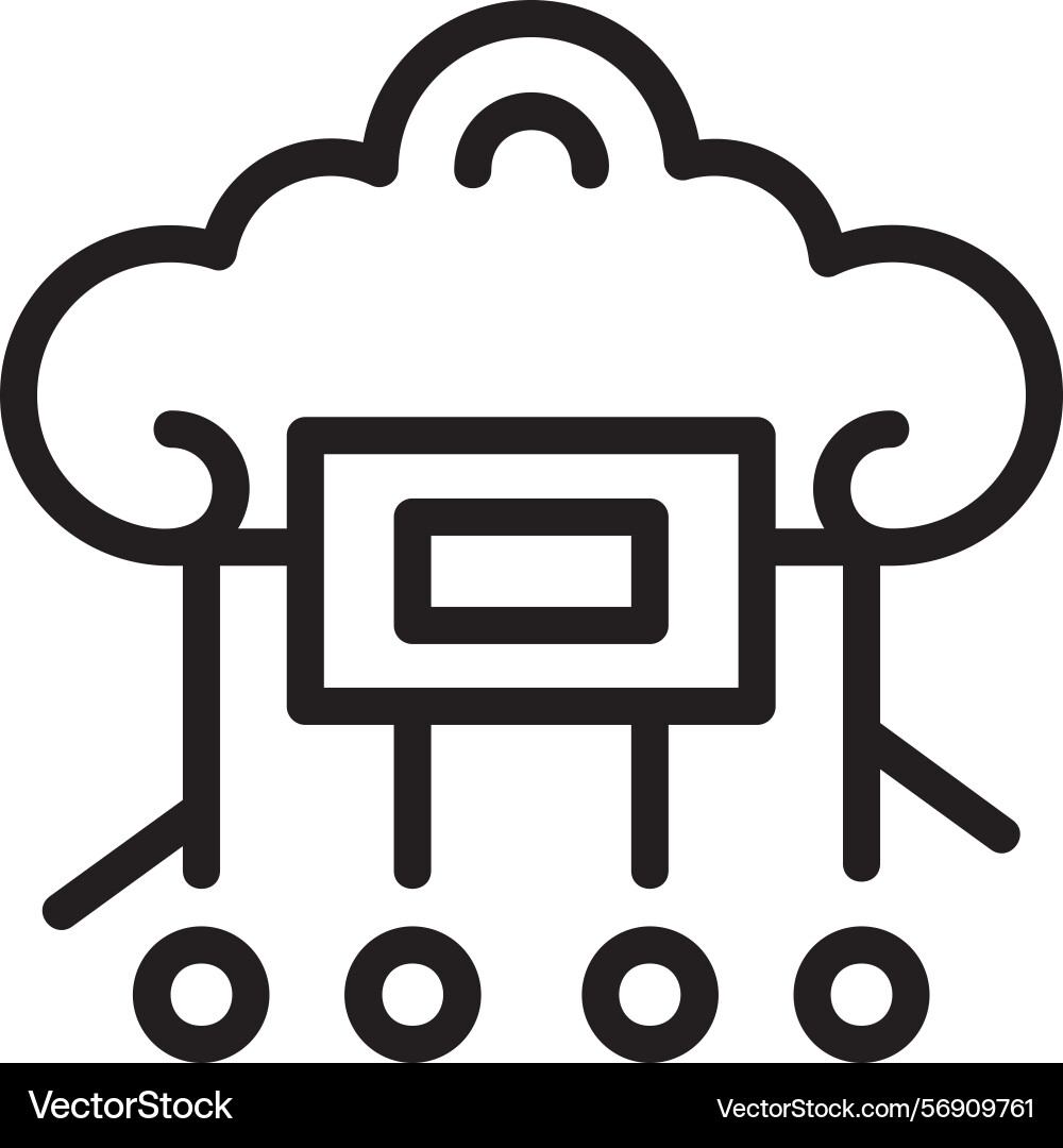 Cloud computing linear style icon design vector image