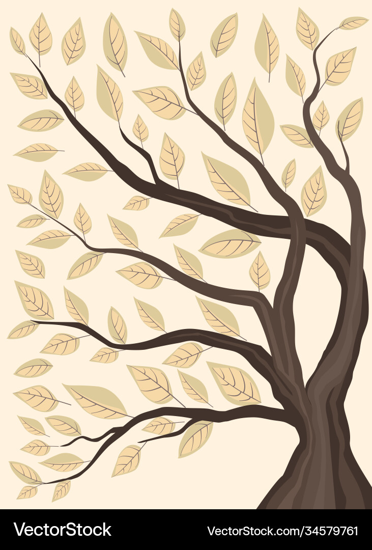 Elegant Tree with Leafy Branches Vector Image