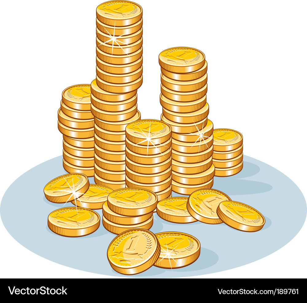 Golden Coin Stack Royalty Free Vector Image - VectorStock