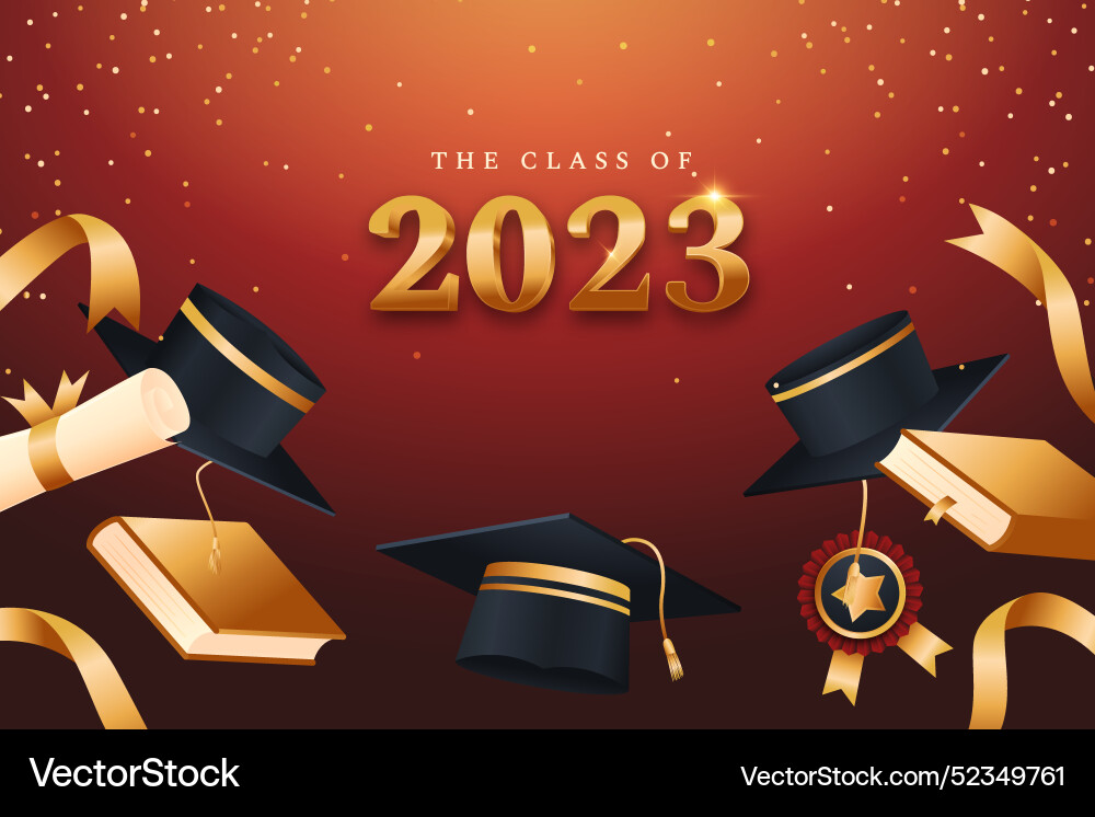 Gradient background for class of 2023 graduation vector image