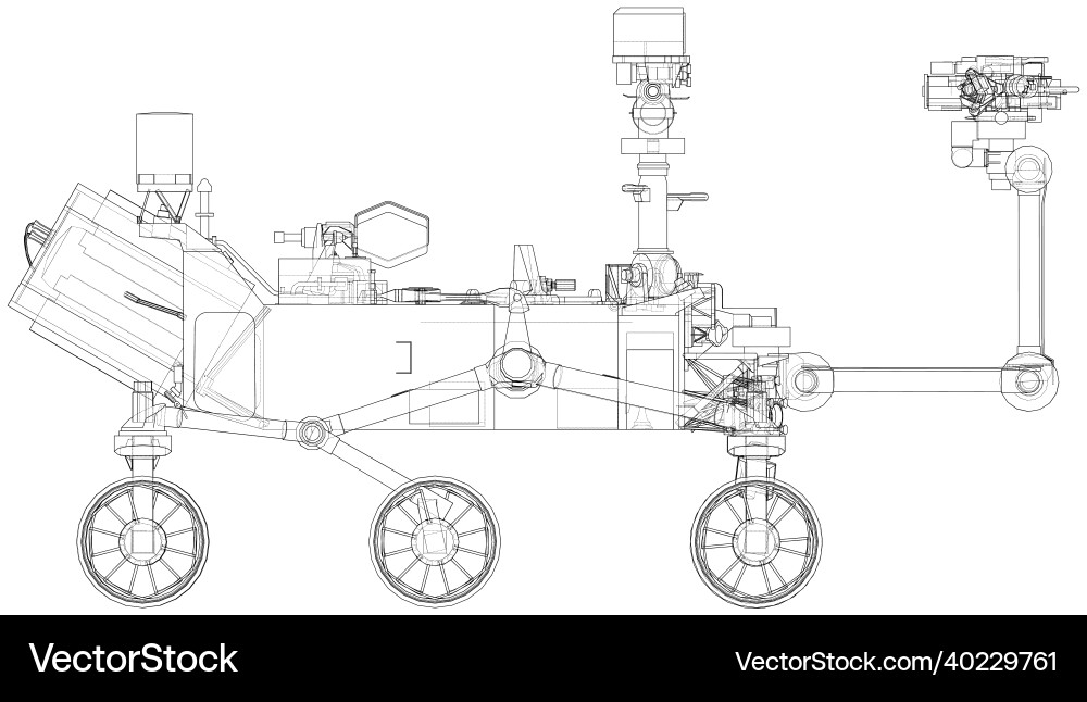 Mars rover rendering of 3d vector image