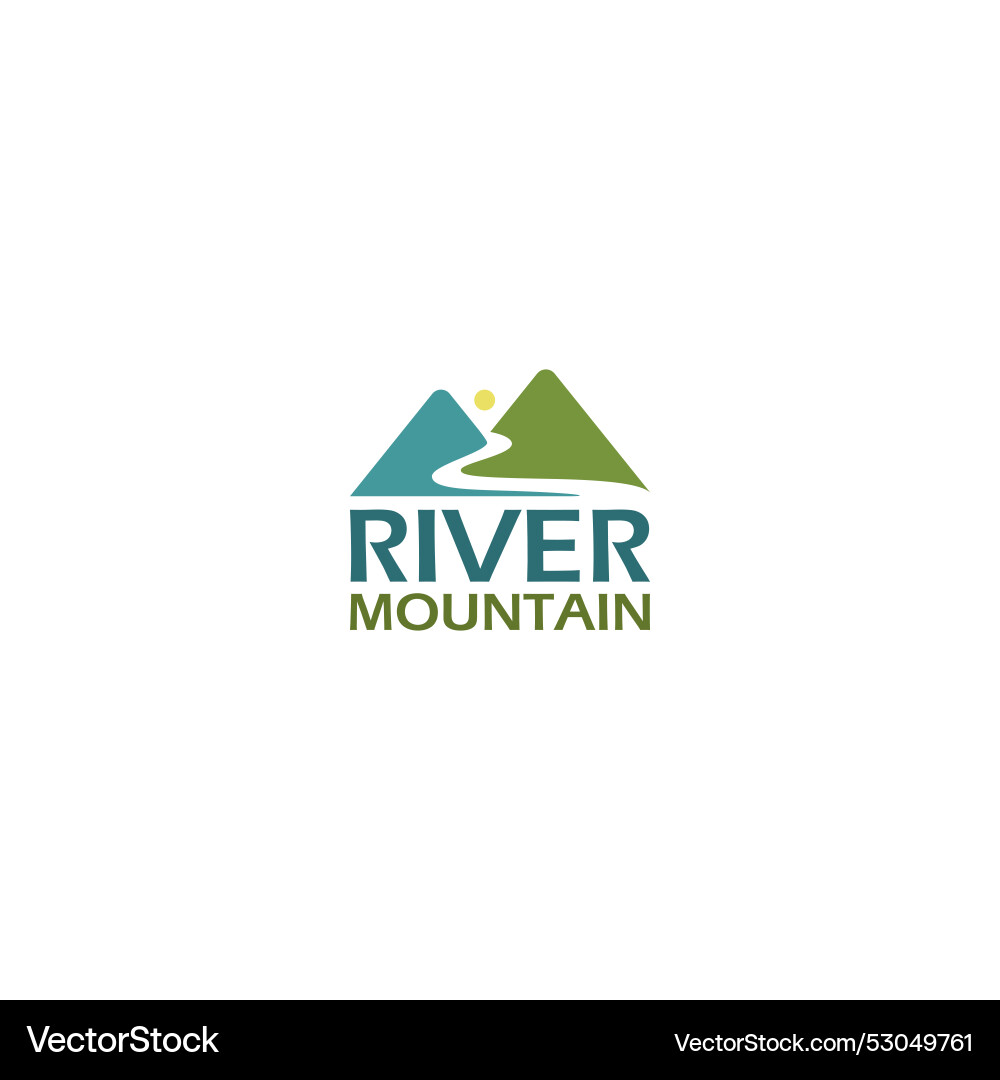 Minimalistische Bergspitze Fluss Creek Logo Minimalistische Bergspitze Fluss Creek Logo vektorbild