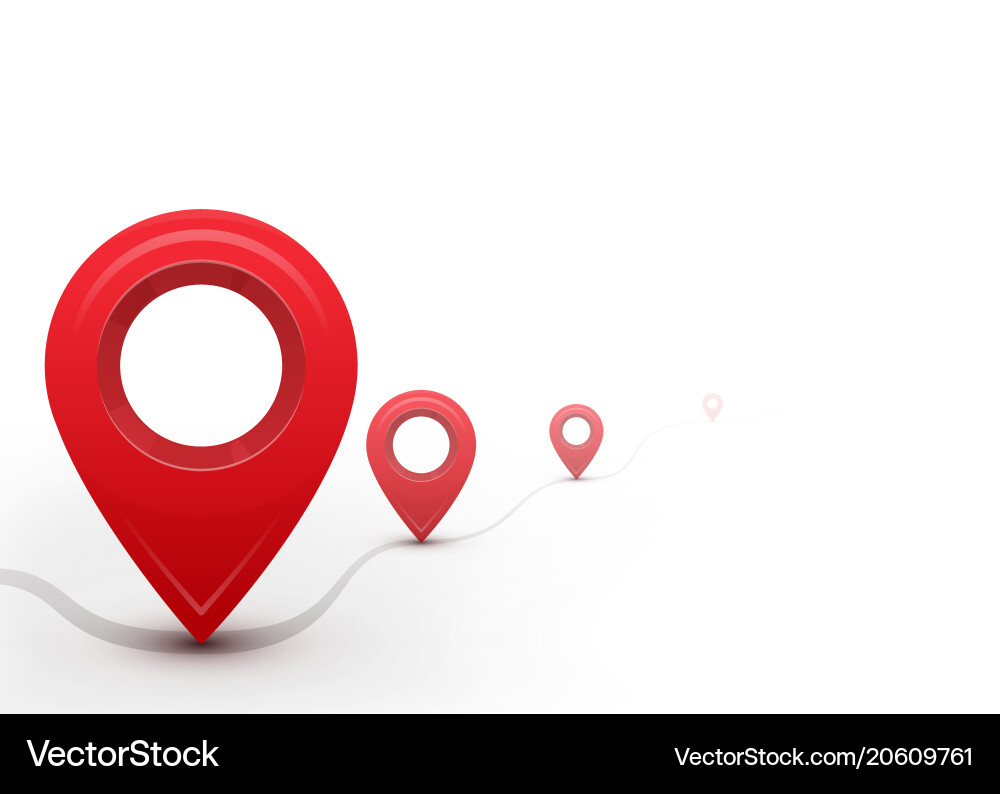 Road with map pointers way path direction line Road with map pointers way path direction line vector image