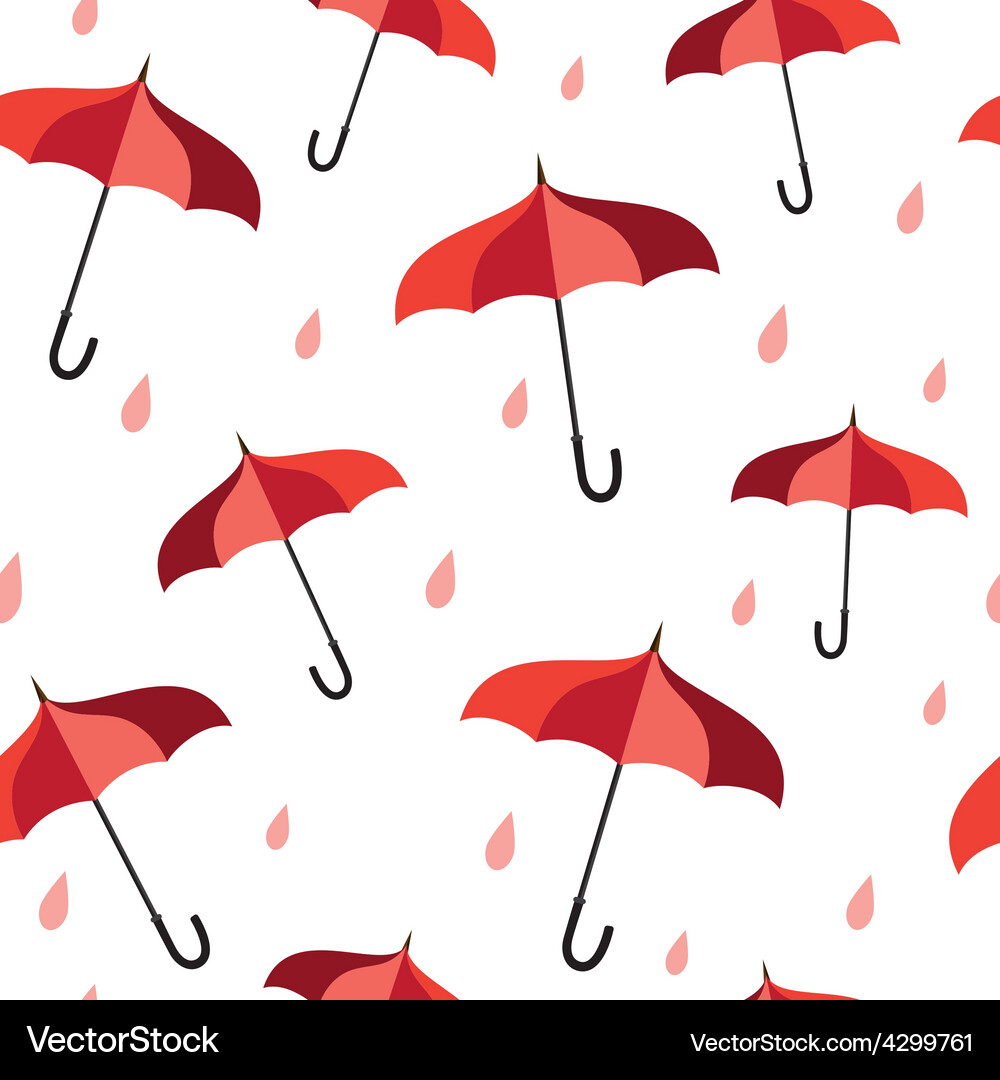 Seamless pattern with red umbrellas Vector Image