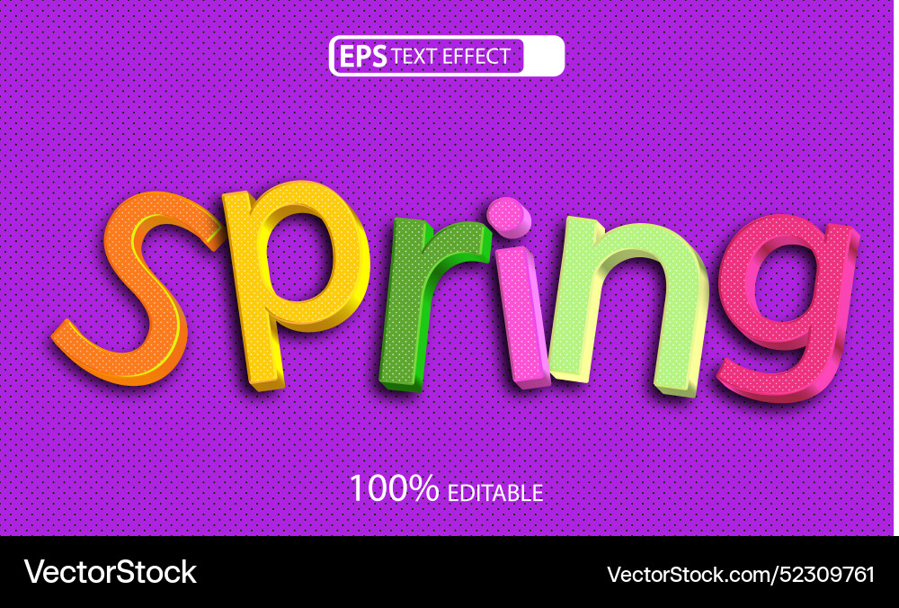 Spring text effect Spring text effect vector image