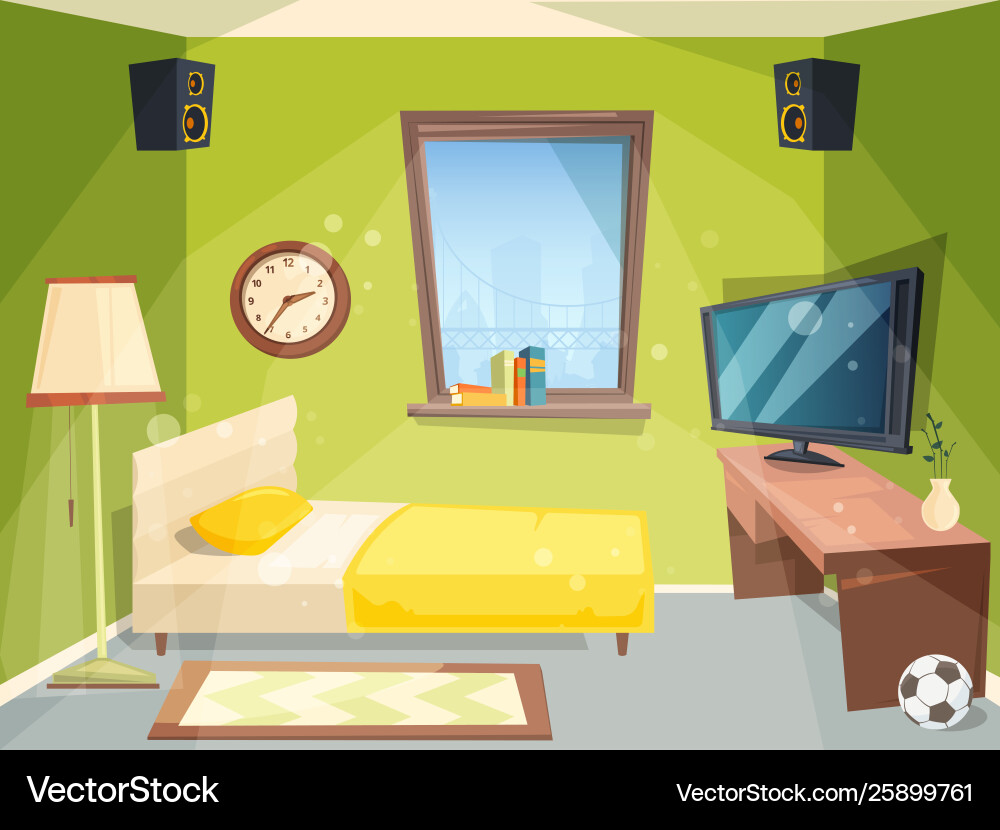 Teen room small bedroom for kids student vector image