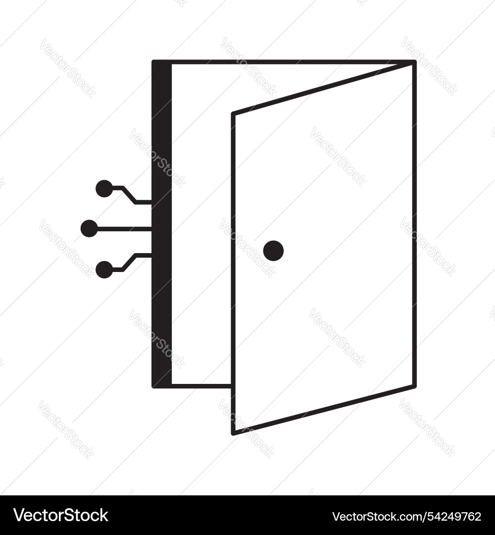 Ai-powered access gateway security door icon vector image