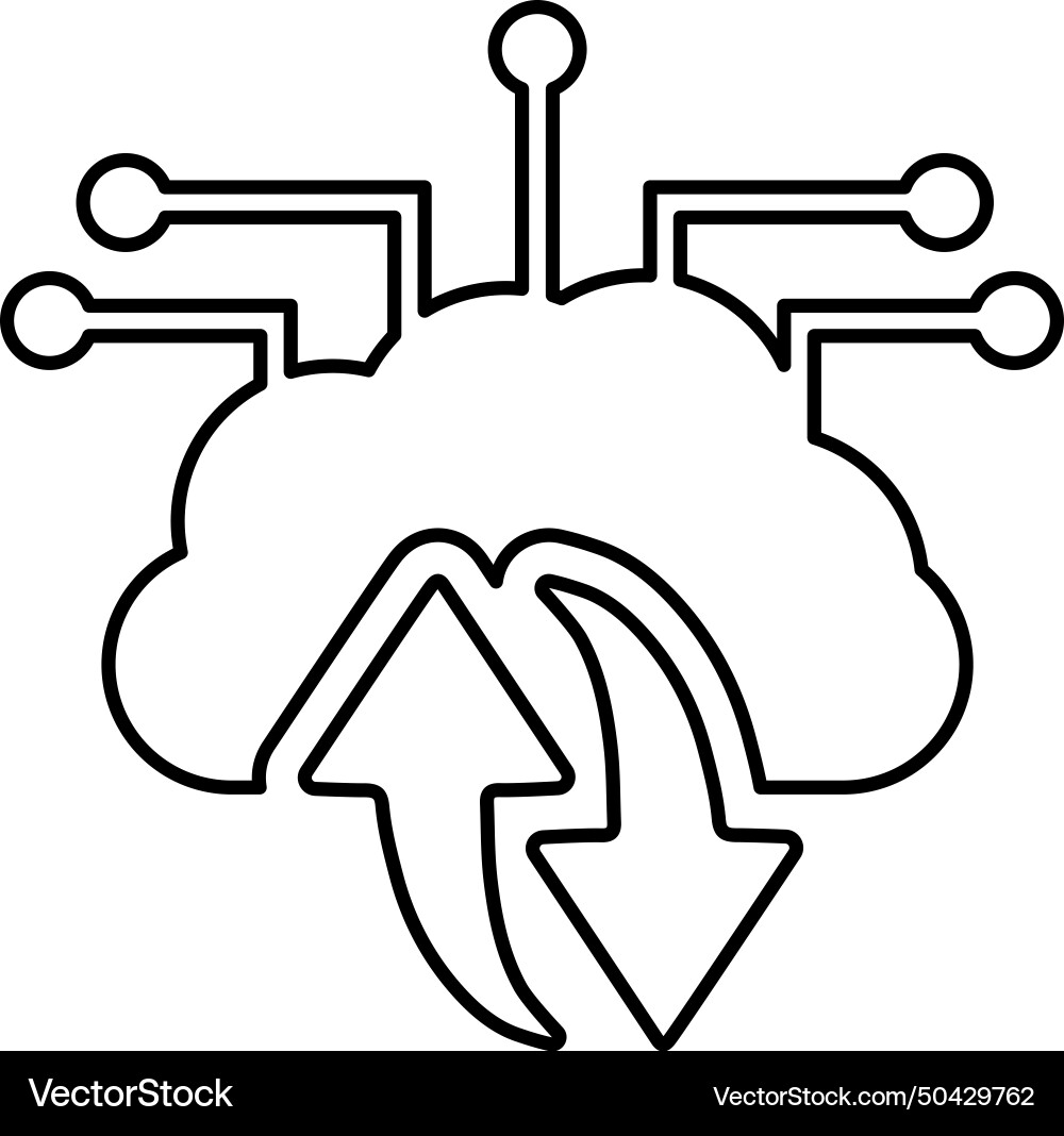 Backup big data icon line outline design vector image