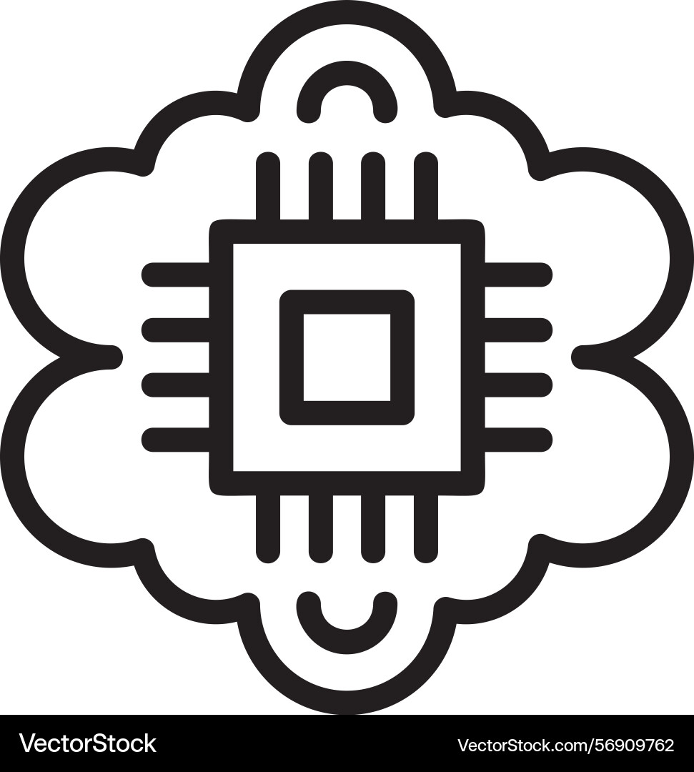 Cognitive computing linear style icon design vector image
