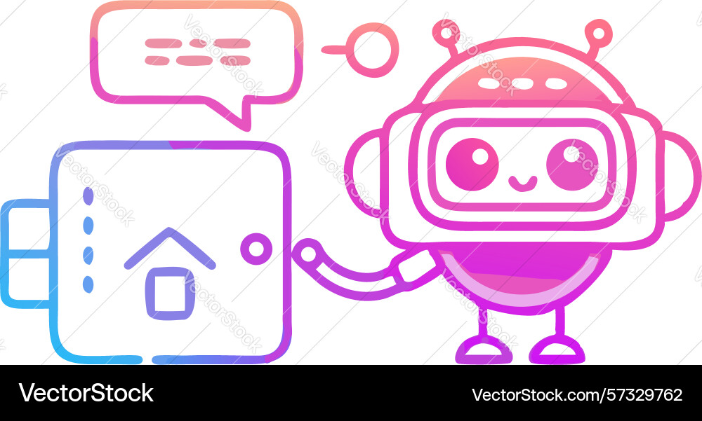 Friendly ai robot for smart home interface design Friendly ai robot for smart home interface design vector image