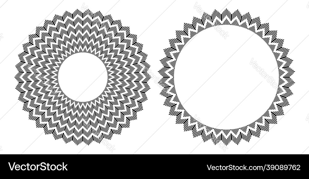Geometric Zigzag Circle Patterns vector image