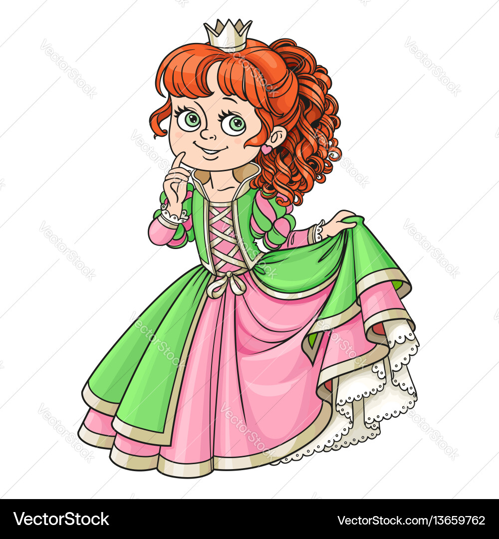 Schöne Prinzessin Farbe isoliert auf einem weißen Schöne Prinzessin Farbe isoliert auf einem weißen vektorbild