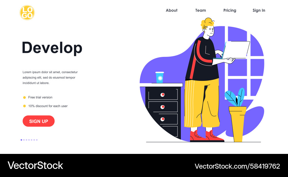 Software Development Website Banner Vector Image