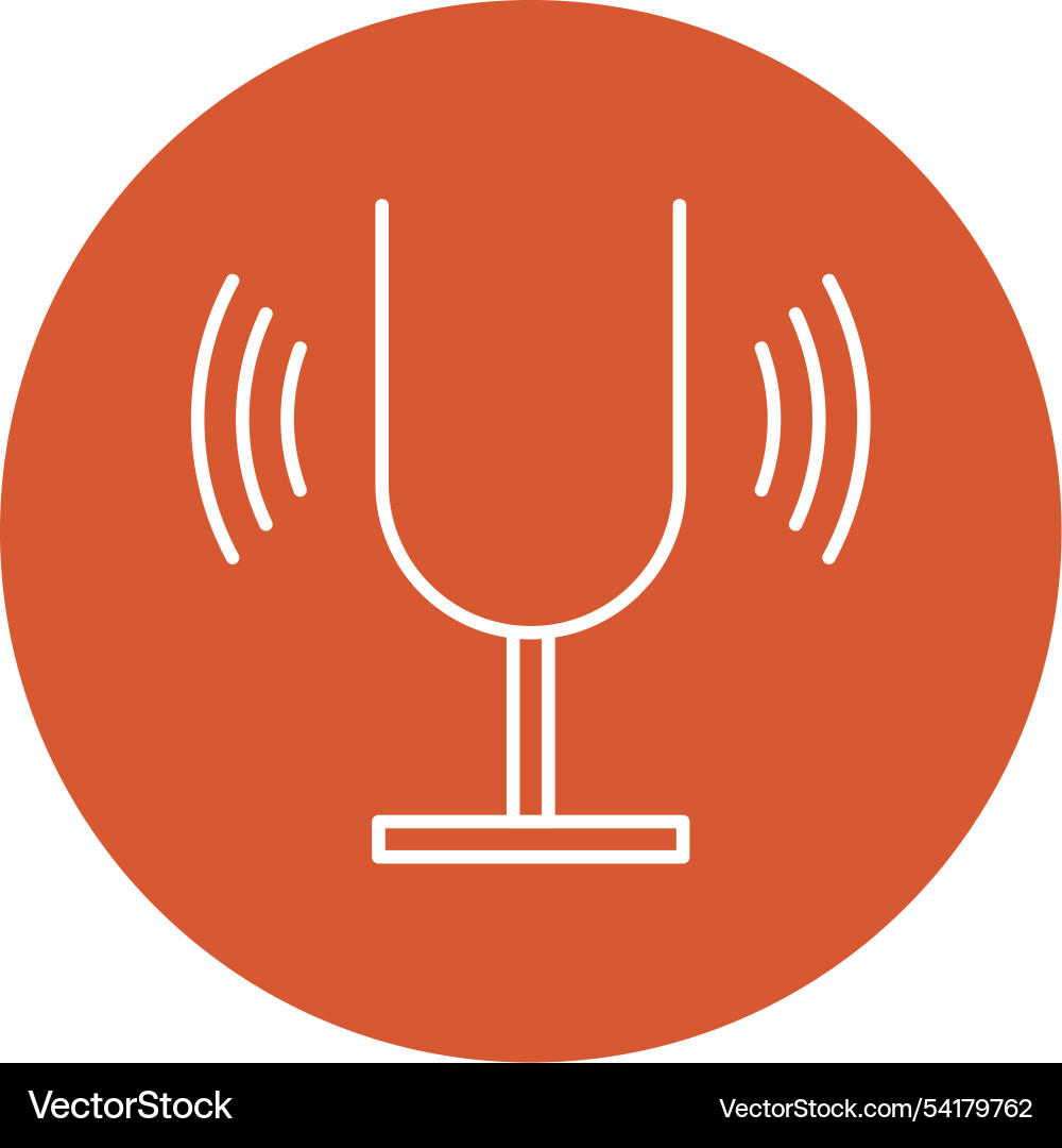 Tuning fork line circle icon Vector Image