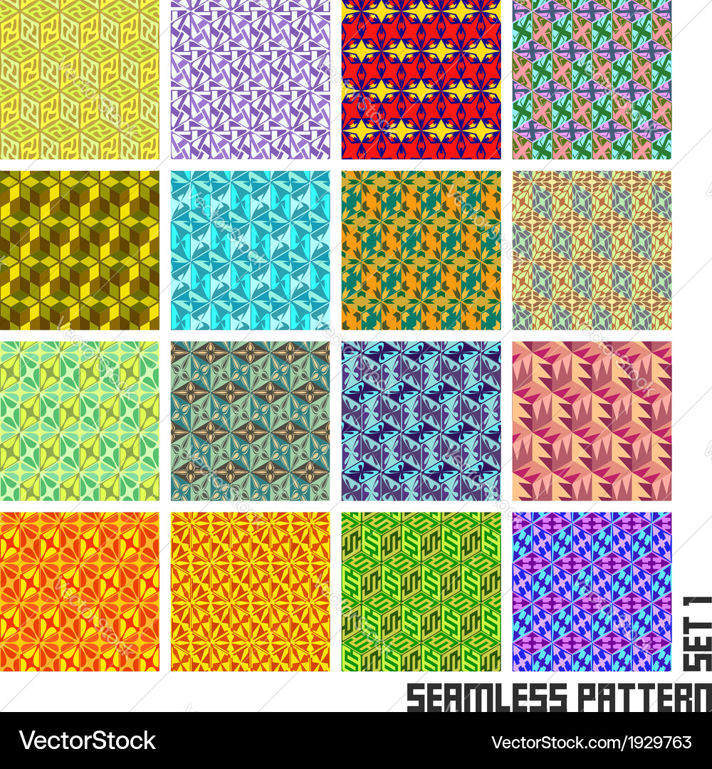 Abstract Pattern Tile Set Vector Image