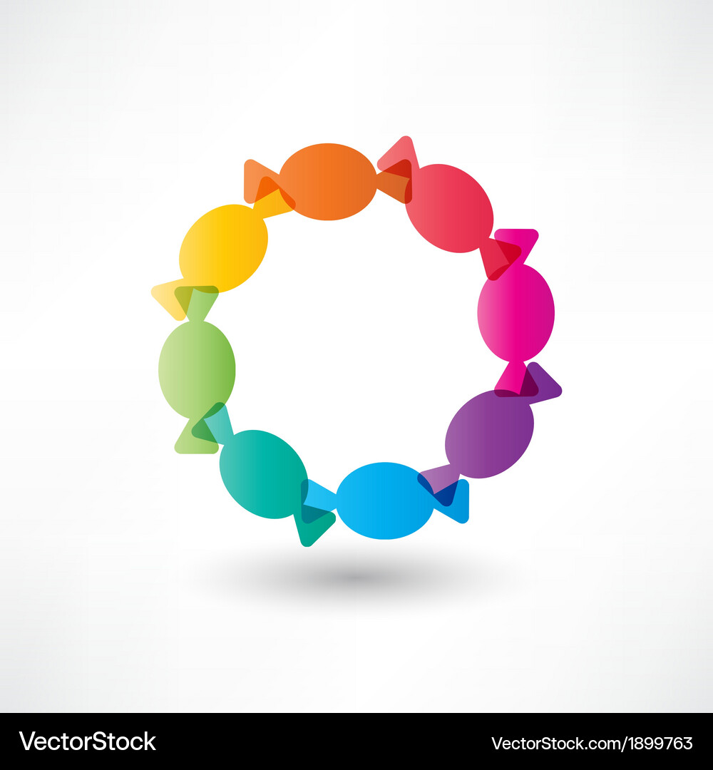 Candys in a wrapper circle Vector Image