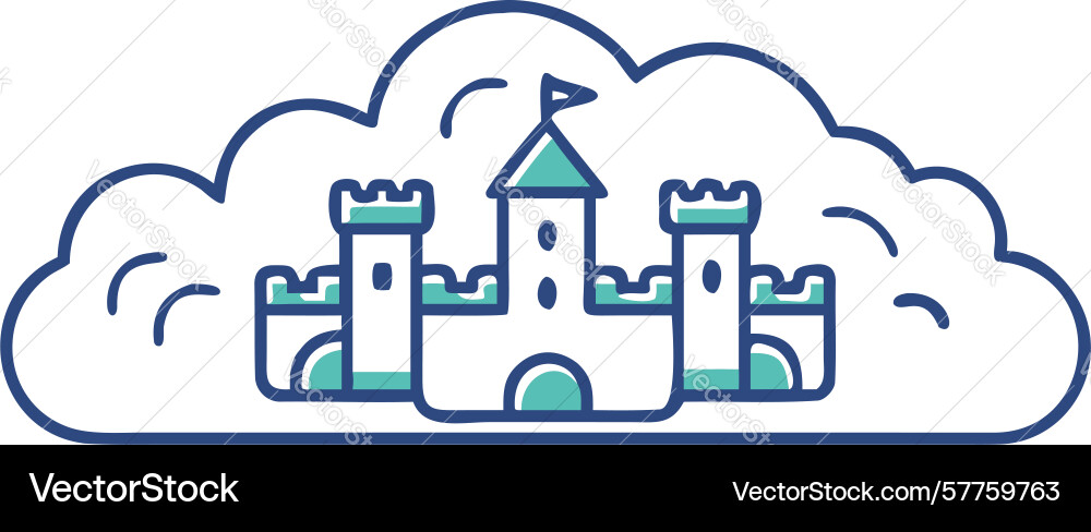 Castle in the clouds icon for lofty goals design Vector Image