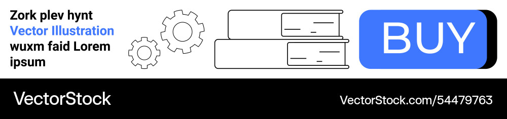 E-commerce interface with buy button gears E-commerce interface with buy button gears vector image