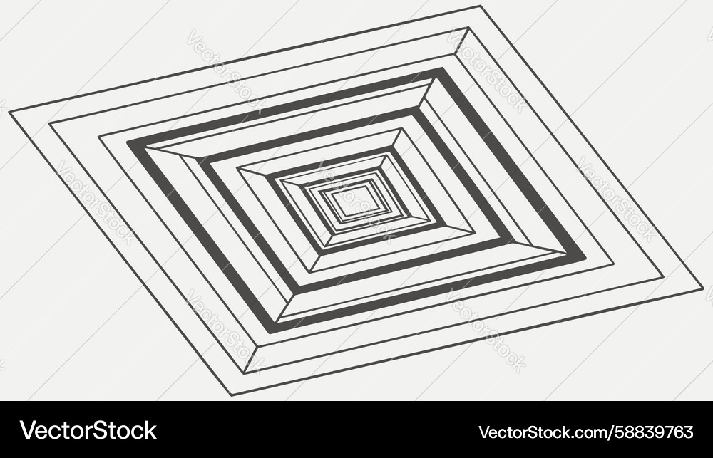 Isometric layered squares pattern abstract depth Vector Image