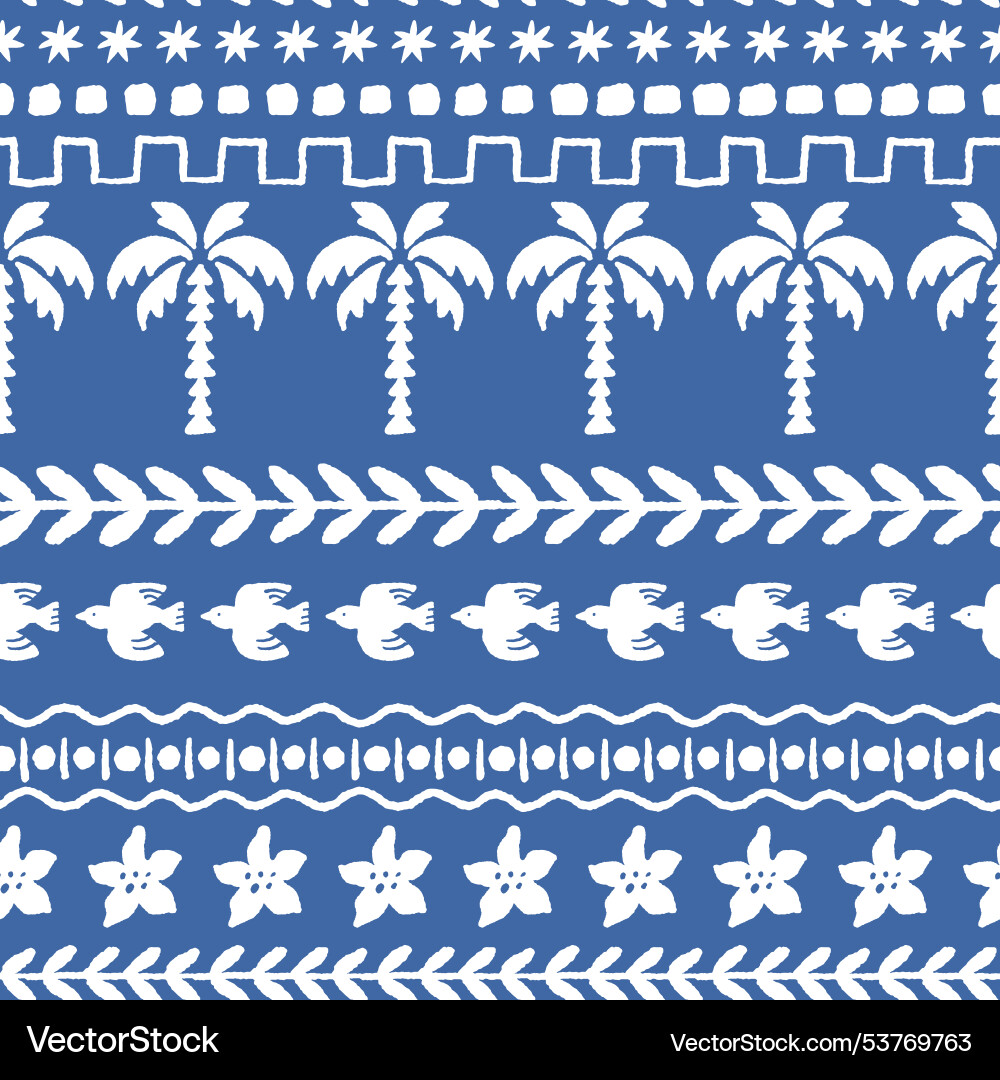 Palm trees stripe pattern vector image