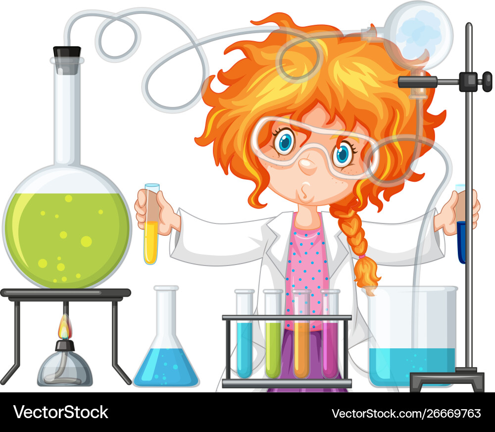 Scientist doing experiment in science lab Scientist doing experiment in science lab vector image