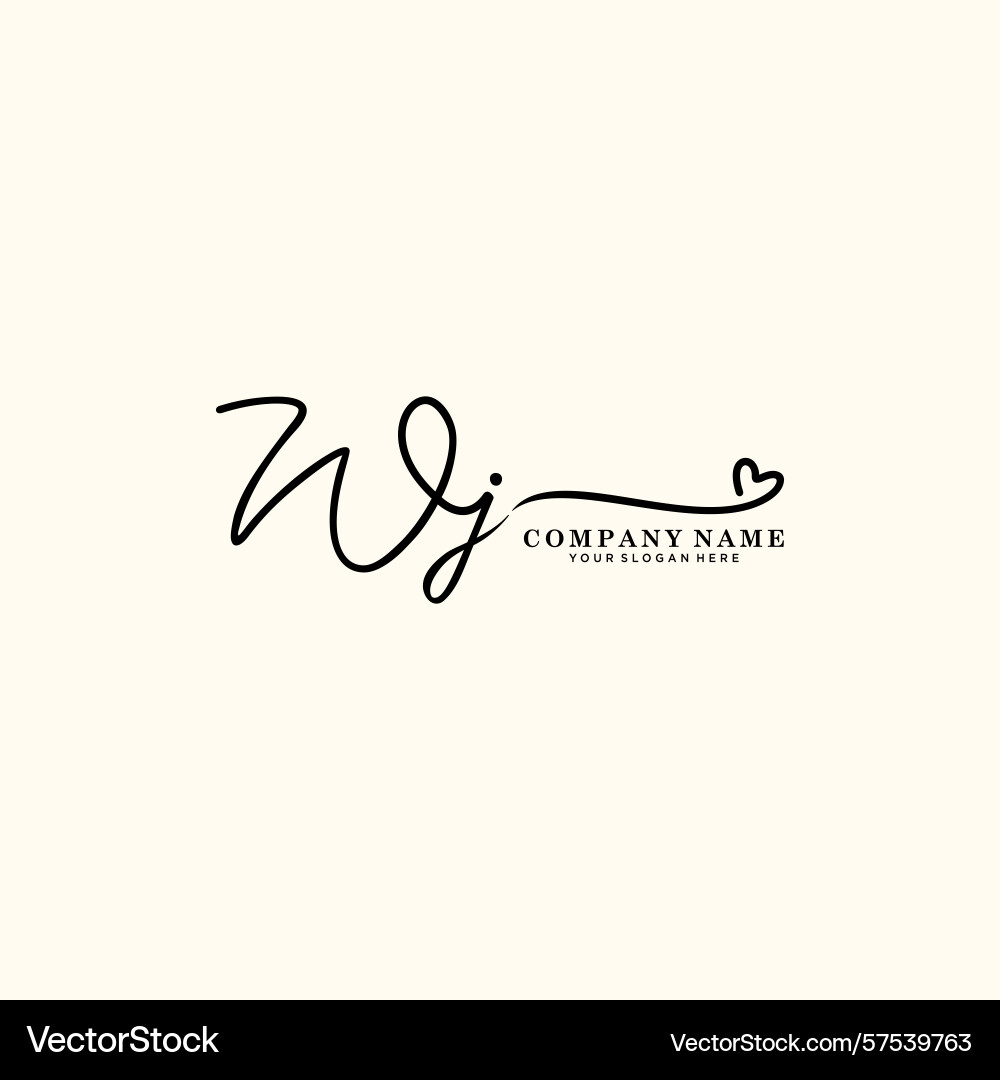 Signature style wj initial logos initials logo Vector Image
