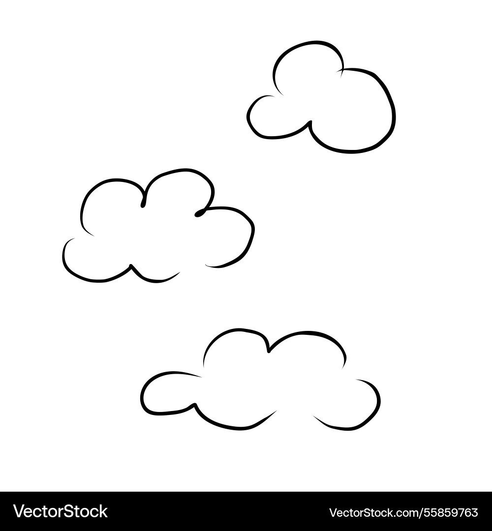 Sketch with clouds on isolated background Sketch with clouds on isolated background vector image