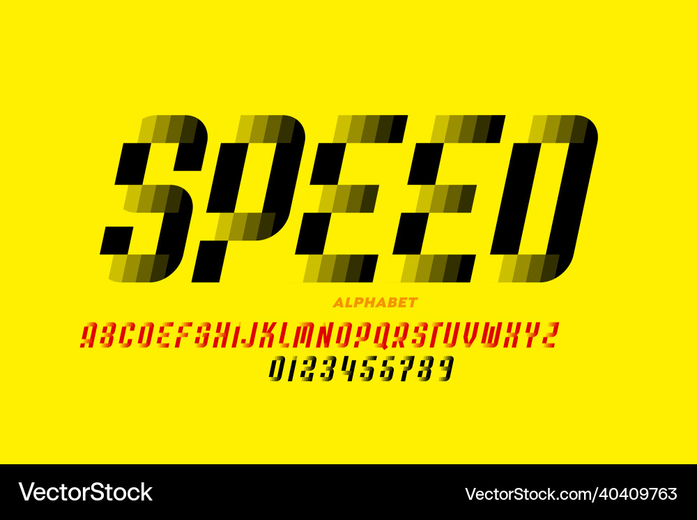 Speed style font design alphabet letters Speed style font design alphabet letters vector image