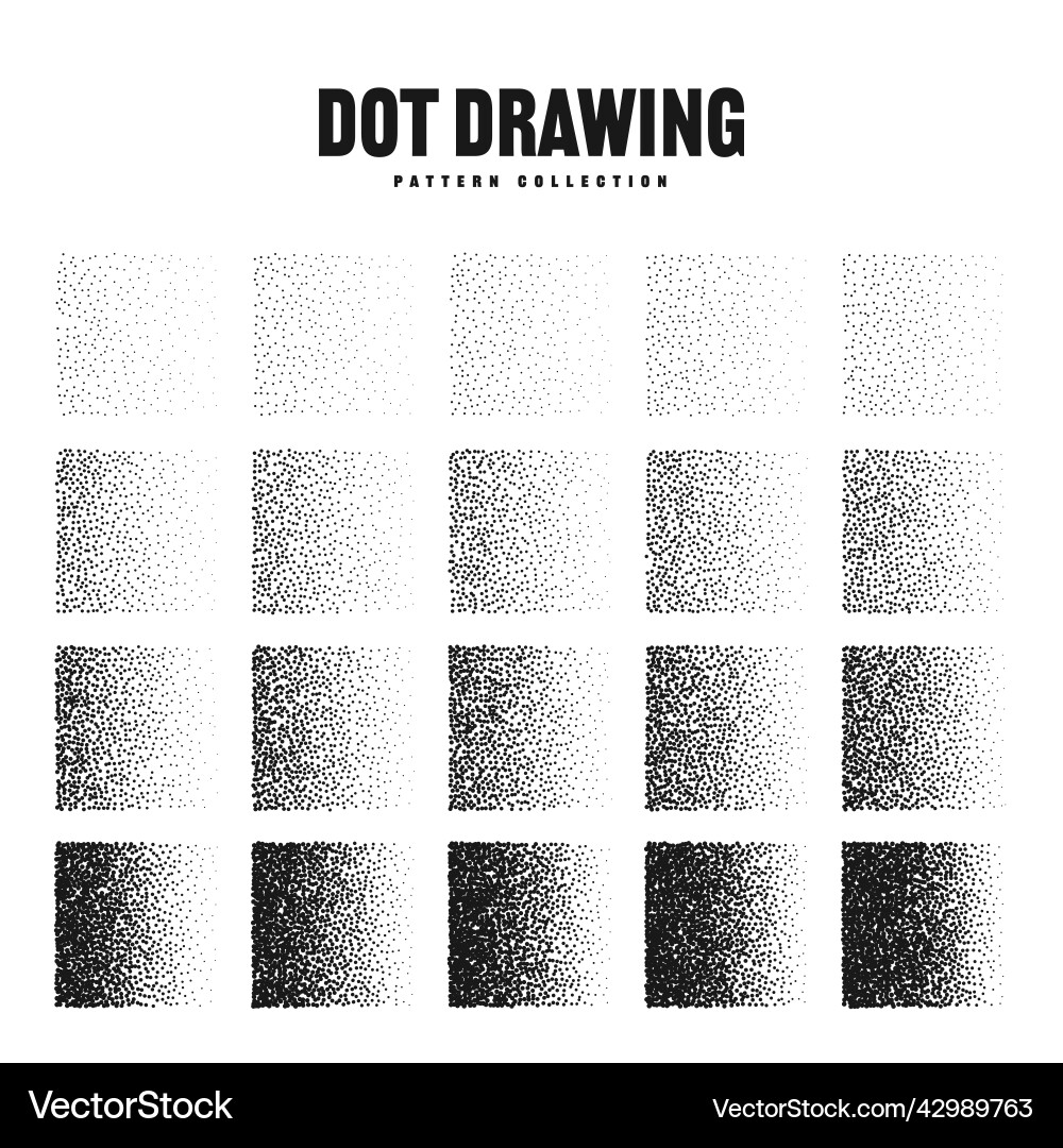 Square shaped dotted objects stipple elements vector image