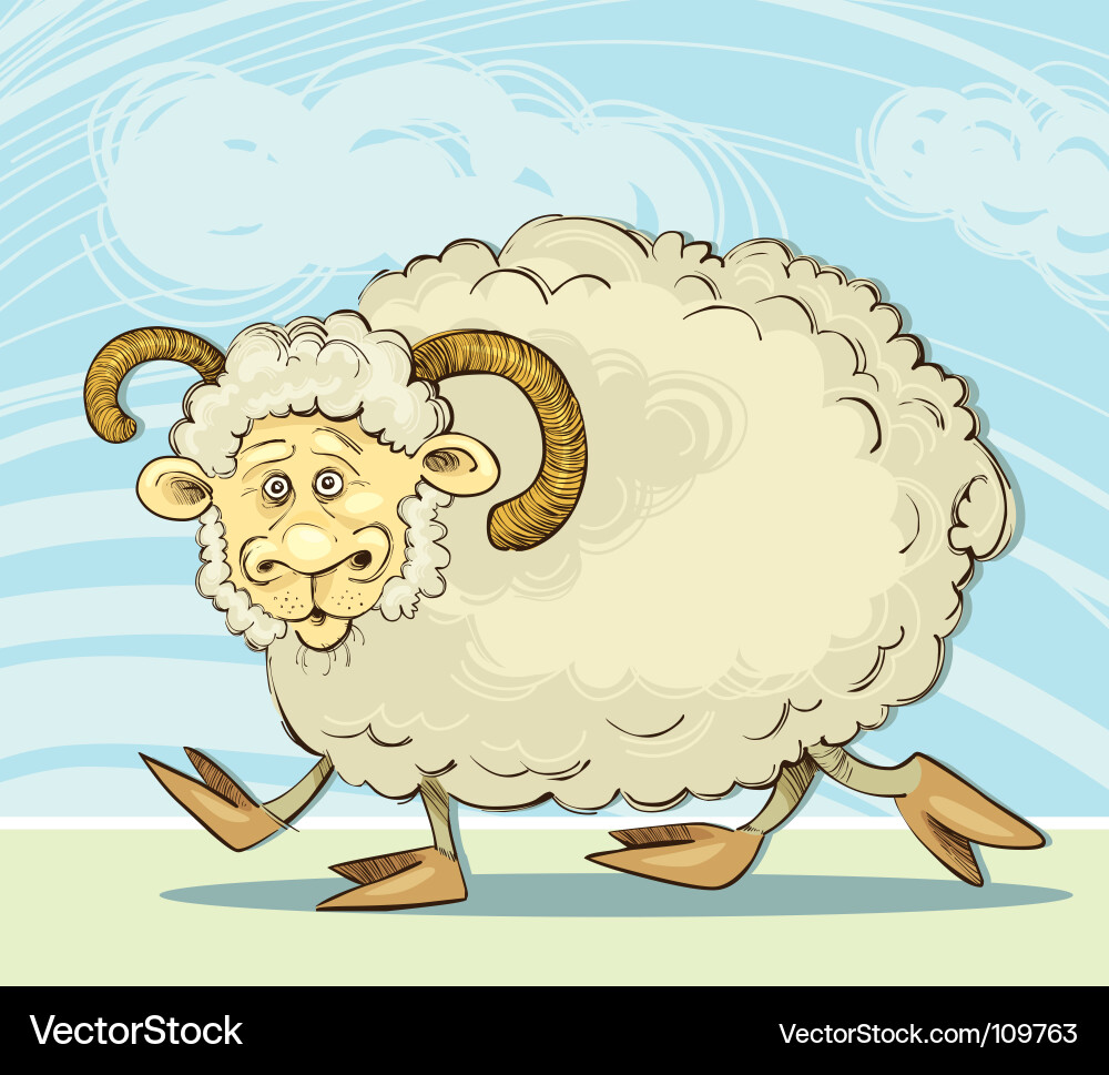 Surprised Ram Cartoon Vector Image