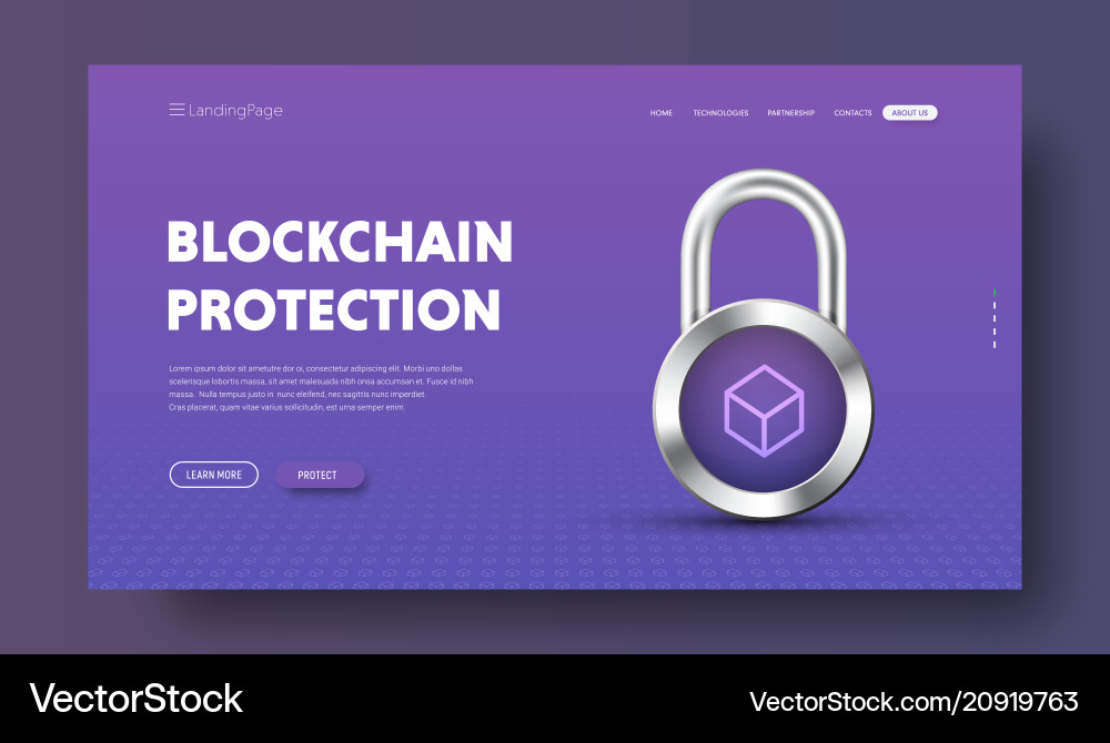 Template of the site header for blockchain Template of the site header for blockchain vector image
