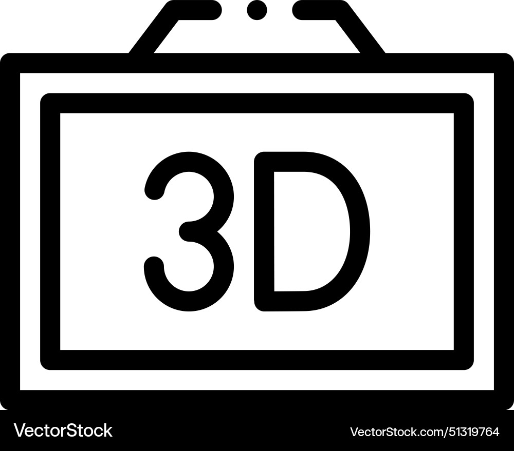 3d camera icon thin linear style design isolated 3d camera icon thin linear style design isolated vector image